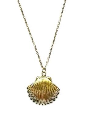 Lisa Robertson Gold over .925 Sterling Silver Shell Pendant Necklace 16”